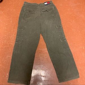 Vintage Green Tommy Hilfiger Tommy Jeans Corduroy Jean Pants Big Logo 34x32